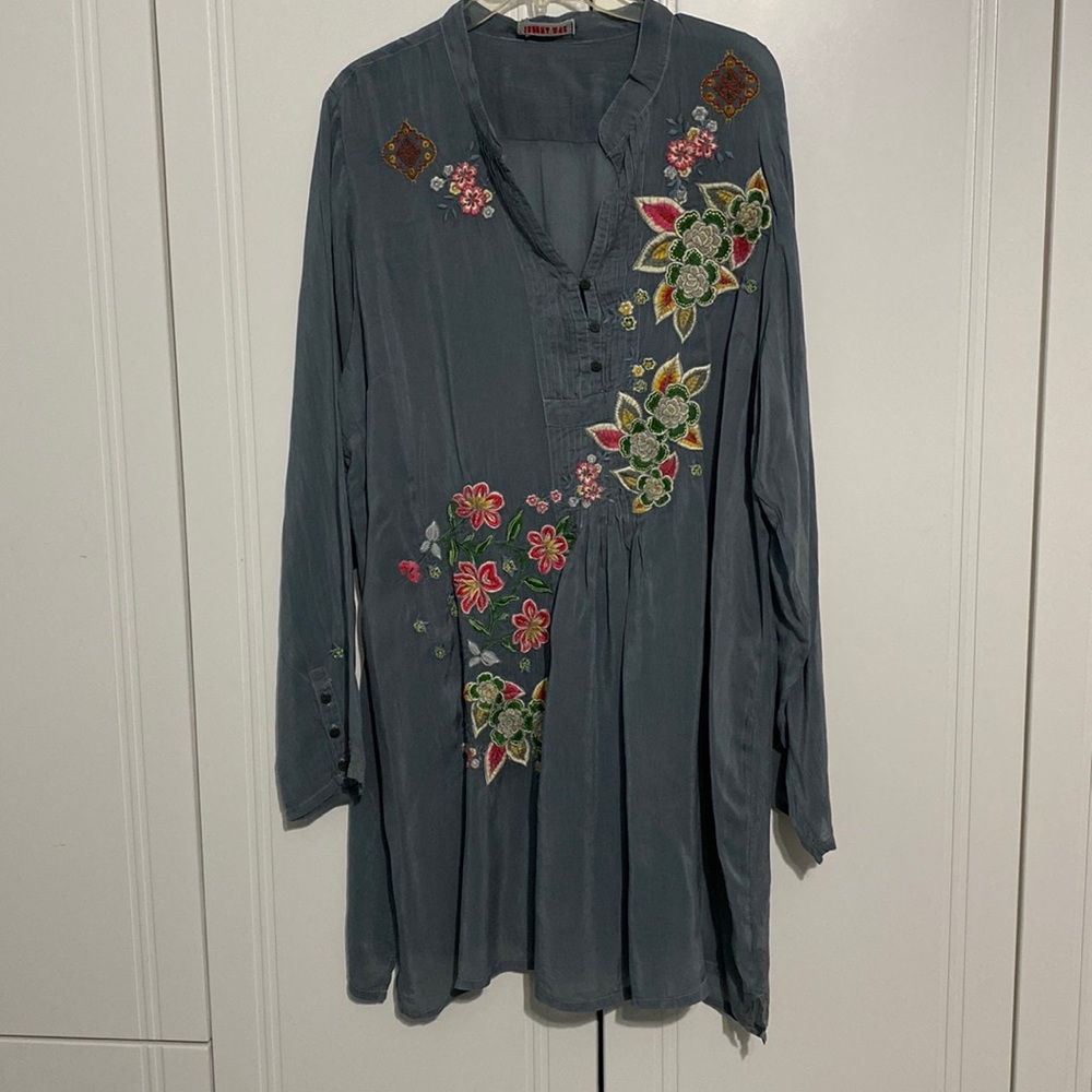 Joan Vass Dress Embroidered XL size Limited Edition $500 original